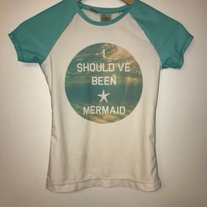 Girls Mermaid rash guard/ water shirt